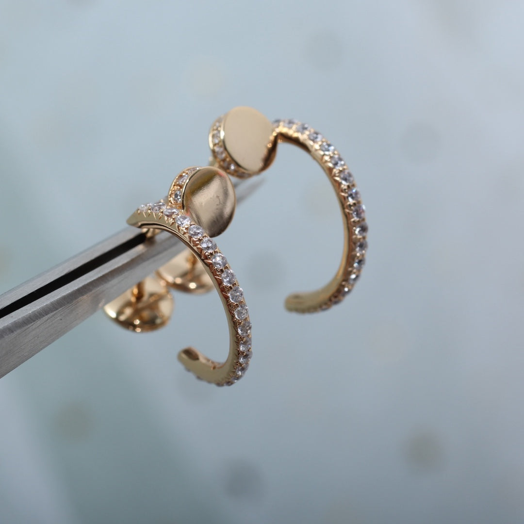 [⭐Seralia]JUSTE EARRINGS 12.75MM PINK GOLD DIAMOND
