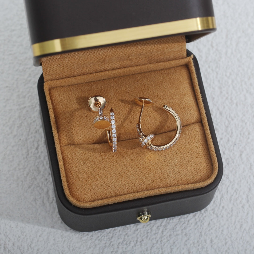 [⭐Seralia]JUSTE EARRINGS 12.75MM PINK GOLD DIAMOND