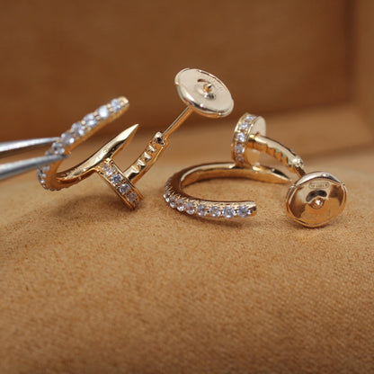 [⭐Seralia]JUSTE EARRINGS 12.75MM PINK GOLD DIAMOND