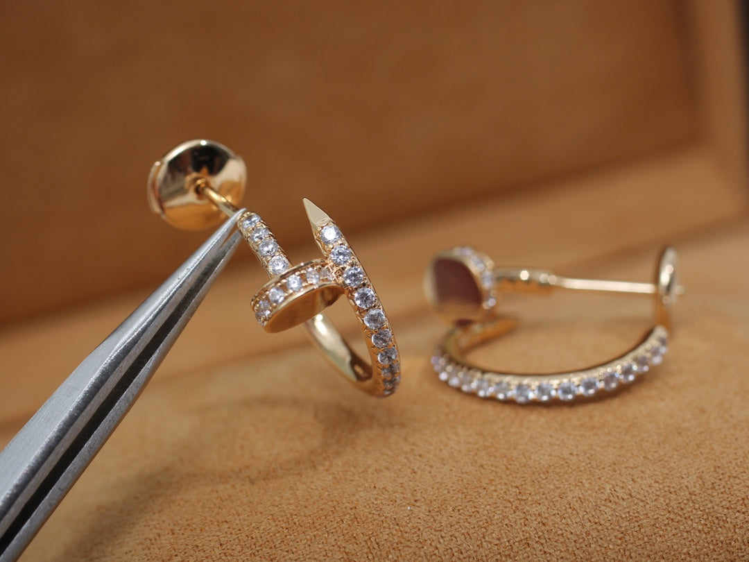 [⭐Seralia]JUSTE EARRINGS 12.75MM PINK GOLD DIAMOND