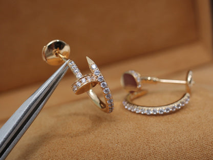[⭐Seralia]JUSTE EARRINGS 12.75MM PINK GOLD DIAMOND