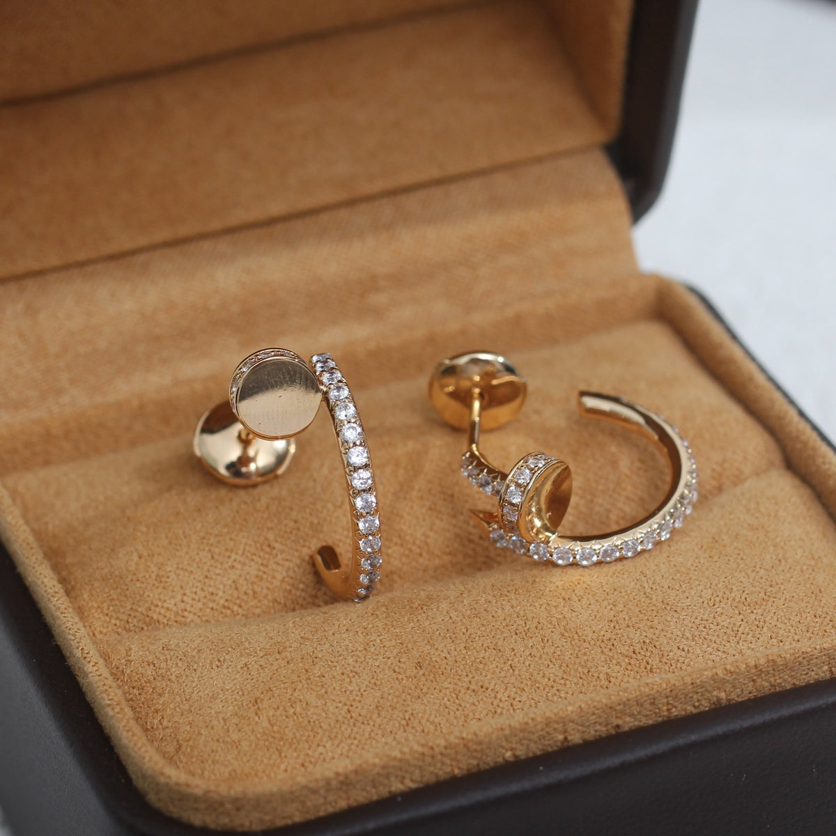 [⭐Seralia]JUSTE EARRINGS 12.75MM PINK GOLD DIAMOND