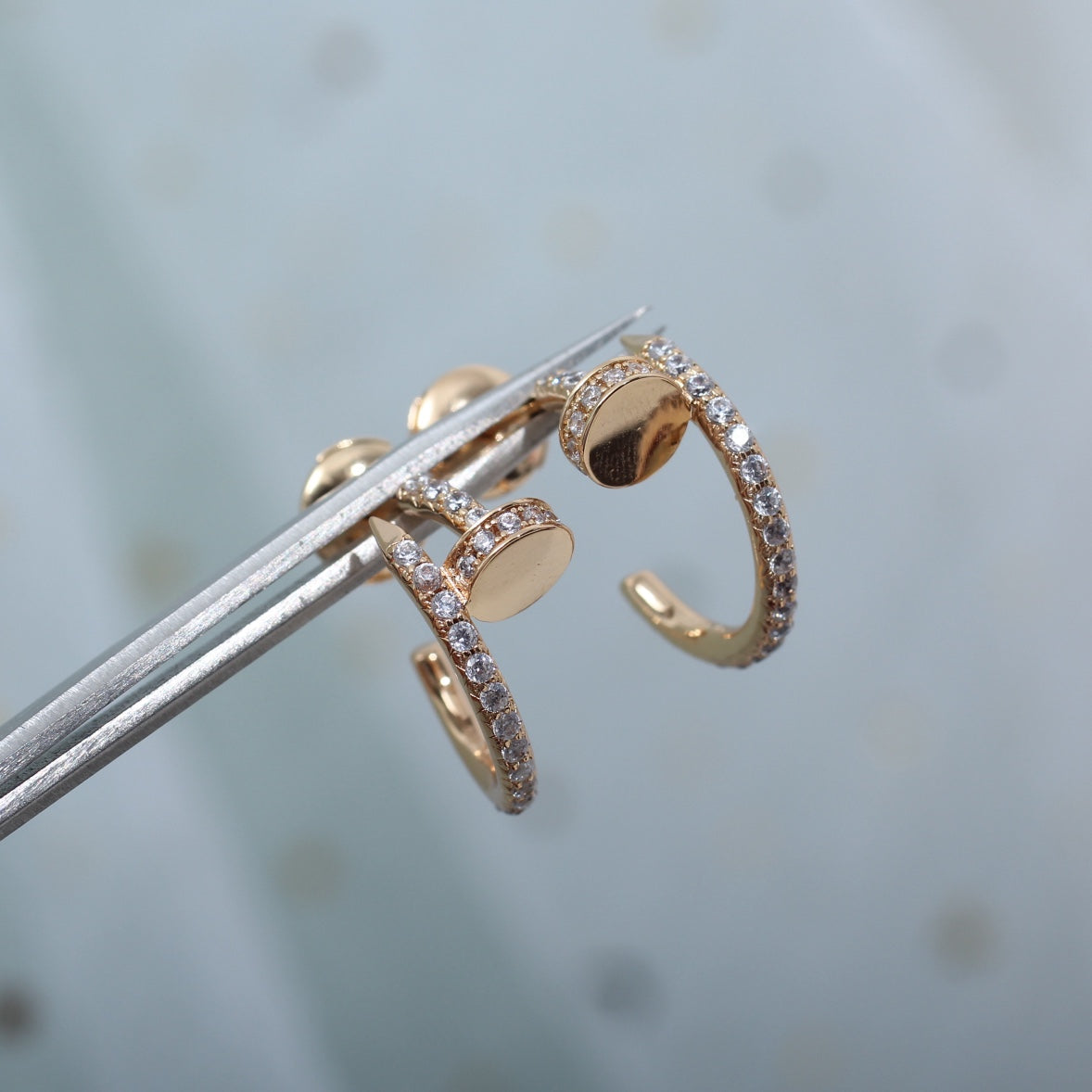 [⭐Seralia]JUSTE EARRINGS 12.75MM PINK GOLD DIAMOND