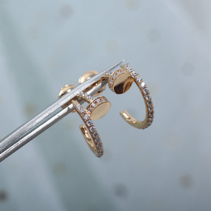 [⭐Seralia]JUSTE EARRINGS 12.75MM PINK GOLD DIAMOND