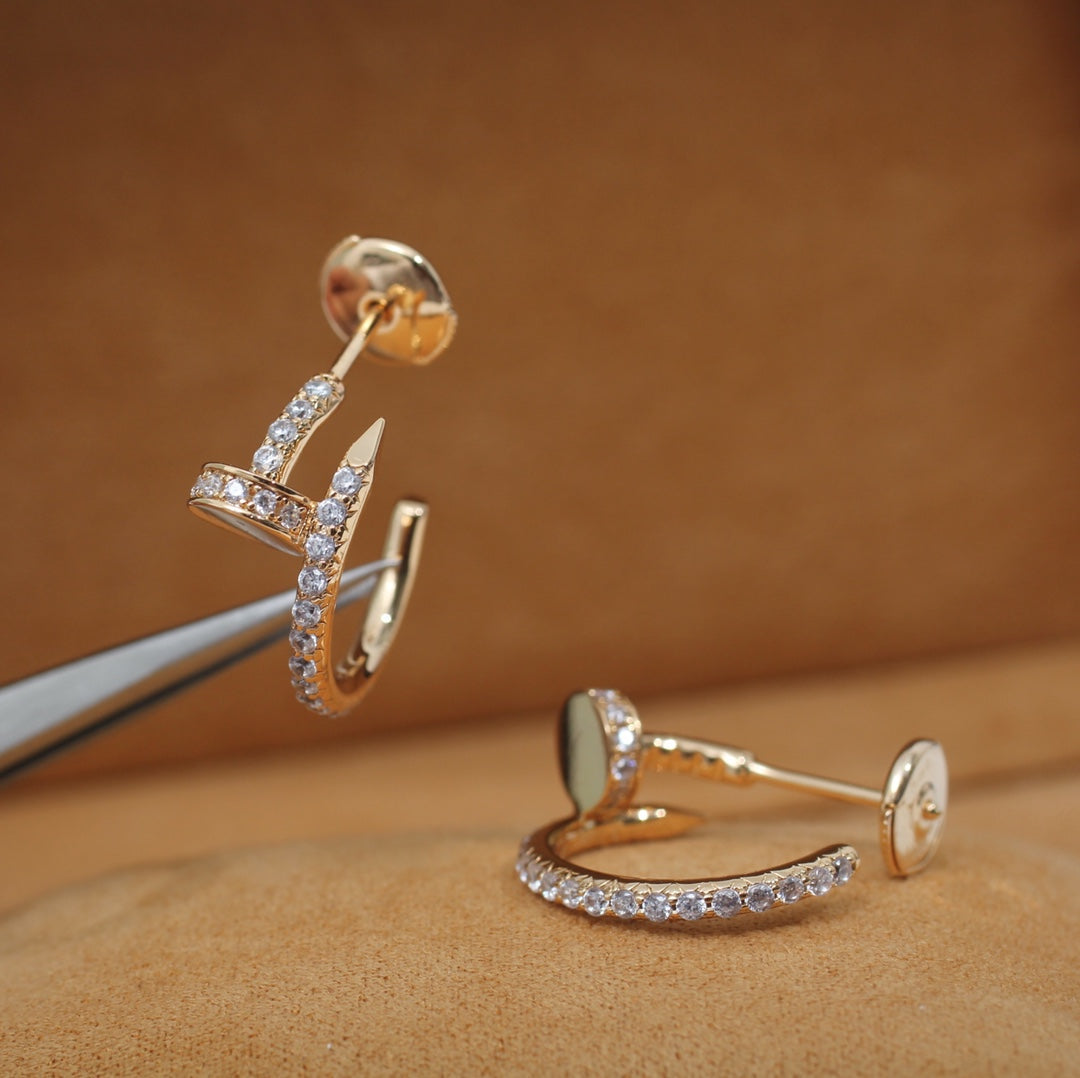 [⭐Seralia]JUSTE EARRINGS 12.75MM PINK GOLD DIAMOND