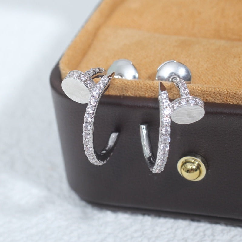 [⭐Seralia]JUSTE EARRINGS 12.75MM SILVER DIAMOND