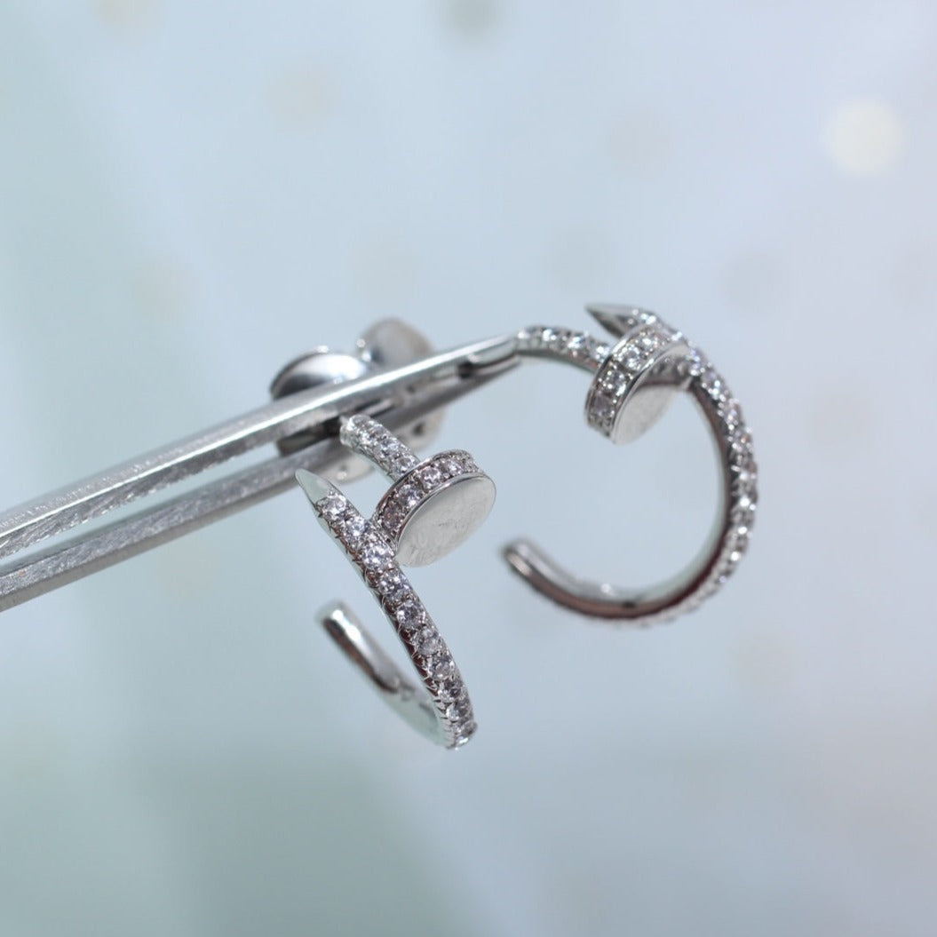 [⭐Seralia]JUSTE EARRINGS 12.75MM SILVER DIAMOND