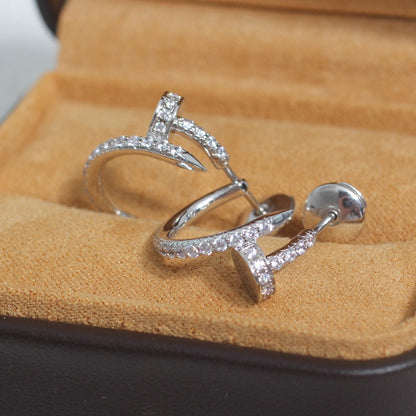 [⭐Seralia]JUSTE EARRINGS 12.75MM SILVER DIAMOND