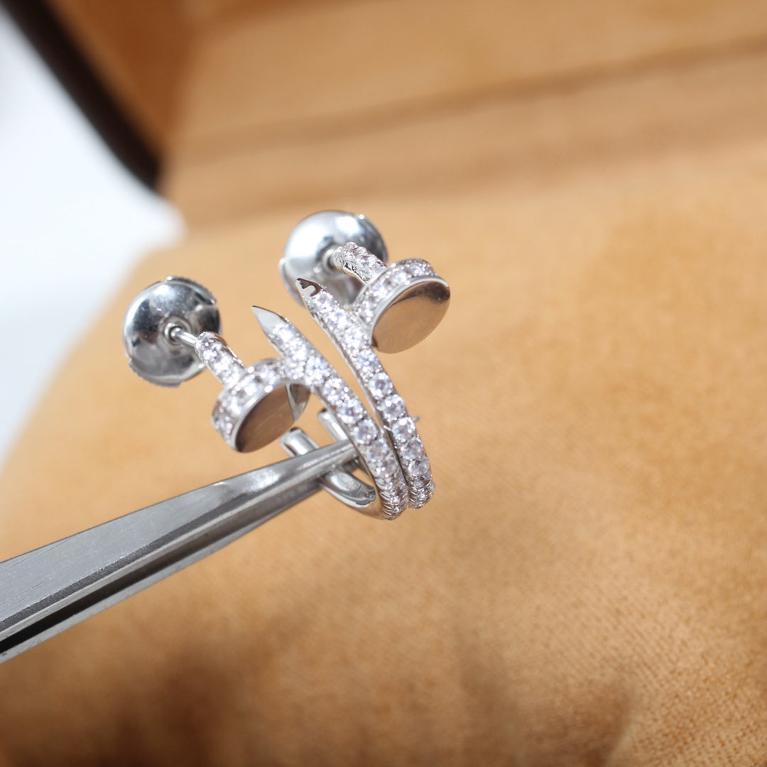 [⭐Seralia]JUSTE EARRINGS 12.75MM SILVER DIAMOND