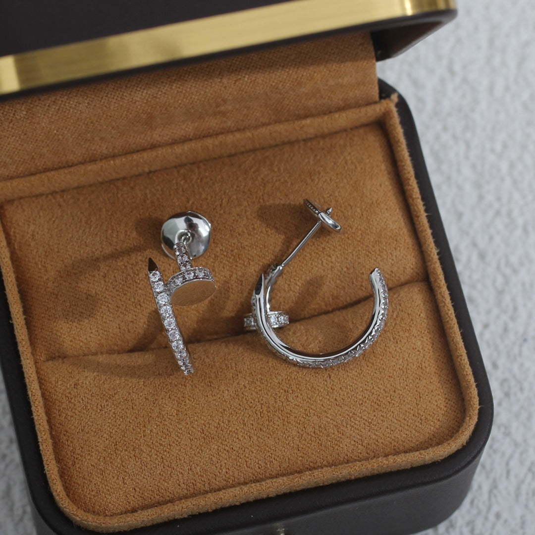 [⭐Seralia]JUSTE EARRINGS 12.75MM SILVER DIAMOND