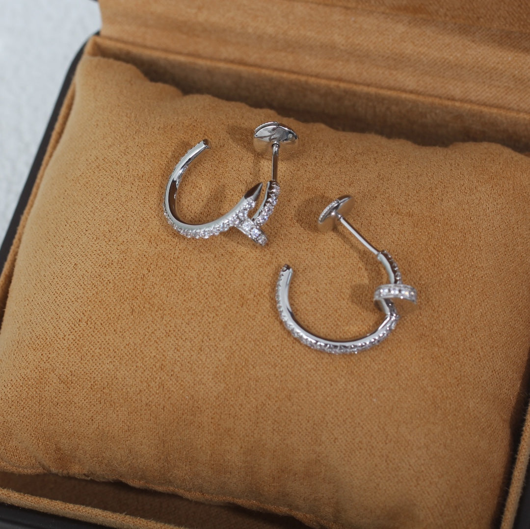[⭐Seralia]JUSTE EARRINGS 12.75MM SILVER DIAMOND