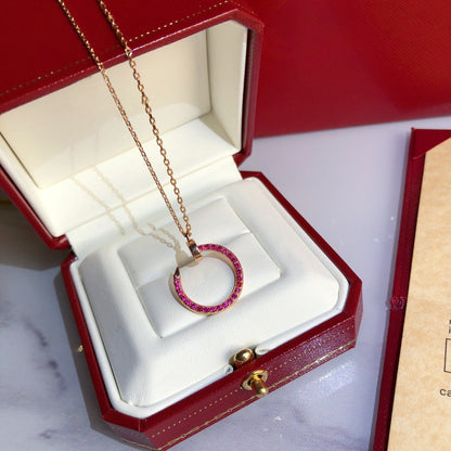 [⭐Seralia]JUSTE NECKLACE GOLD RED DIAMONDS