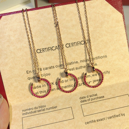 [⭐Seralia]JUSTE NECKLACE GOLD RED DIAMONDS
