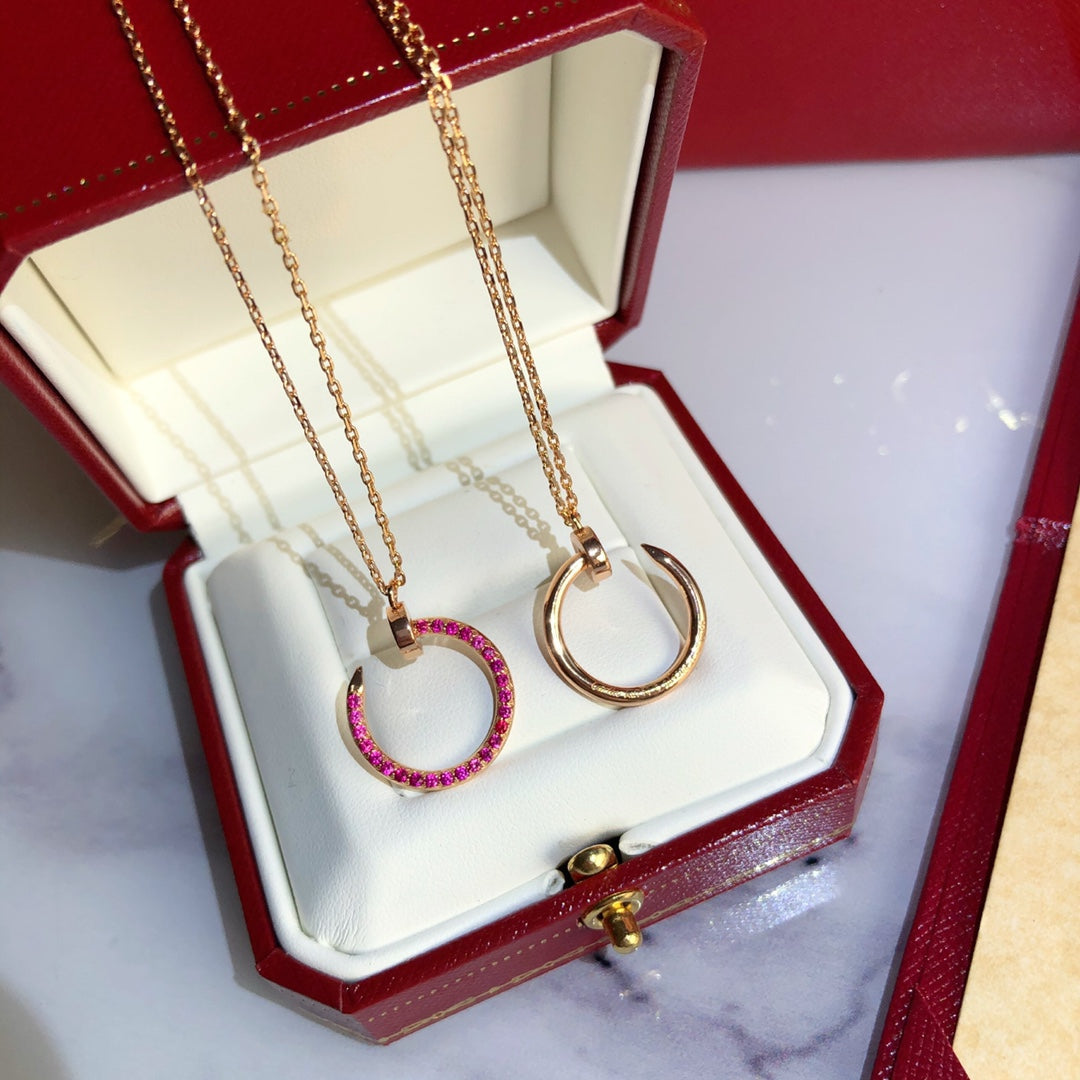 [⭐Seralia]JUSTE NECKLACE GOLD RED DIAMONDS