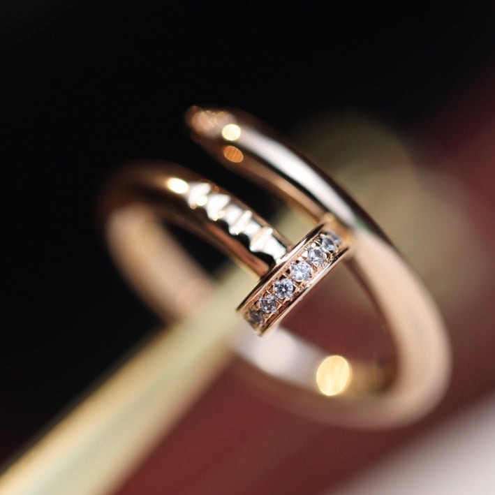 [⭐Seralia]JUSTE RING 2.65MM PINK GOLD DIAMOND