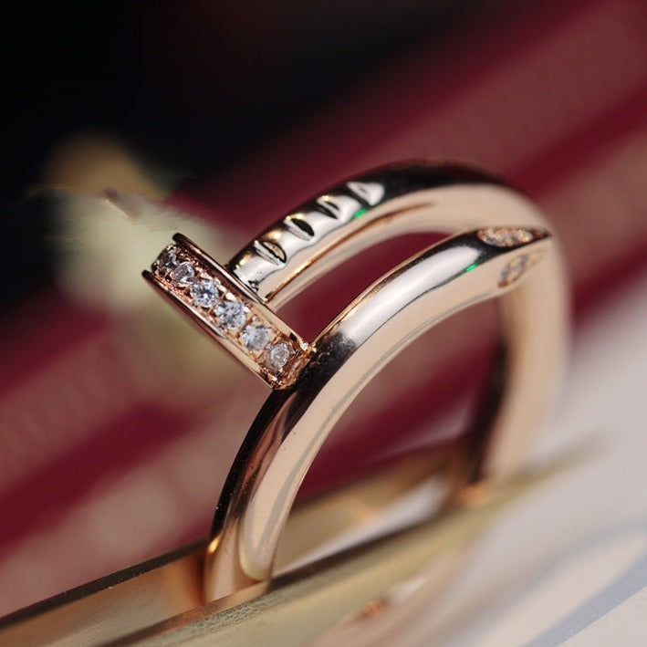 [⭐Seralia]JUSTE RING 2.65MM PINK GOLD DIAMOND
