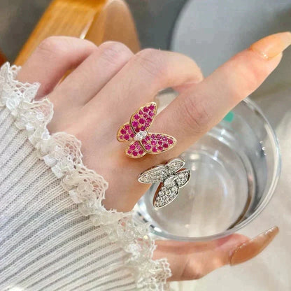 [⭐Seralia]TWIN BUTTERFLY DIAMOND RING