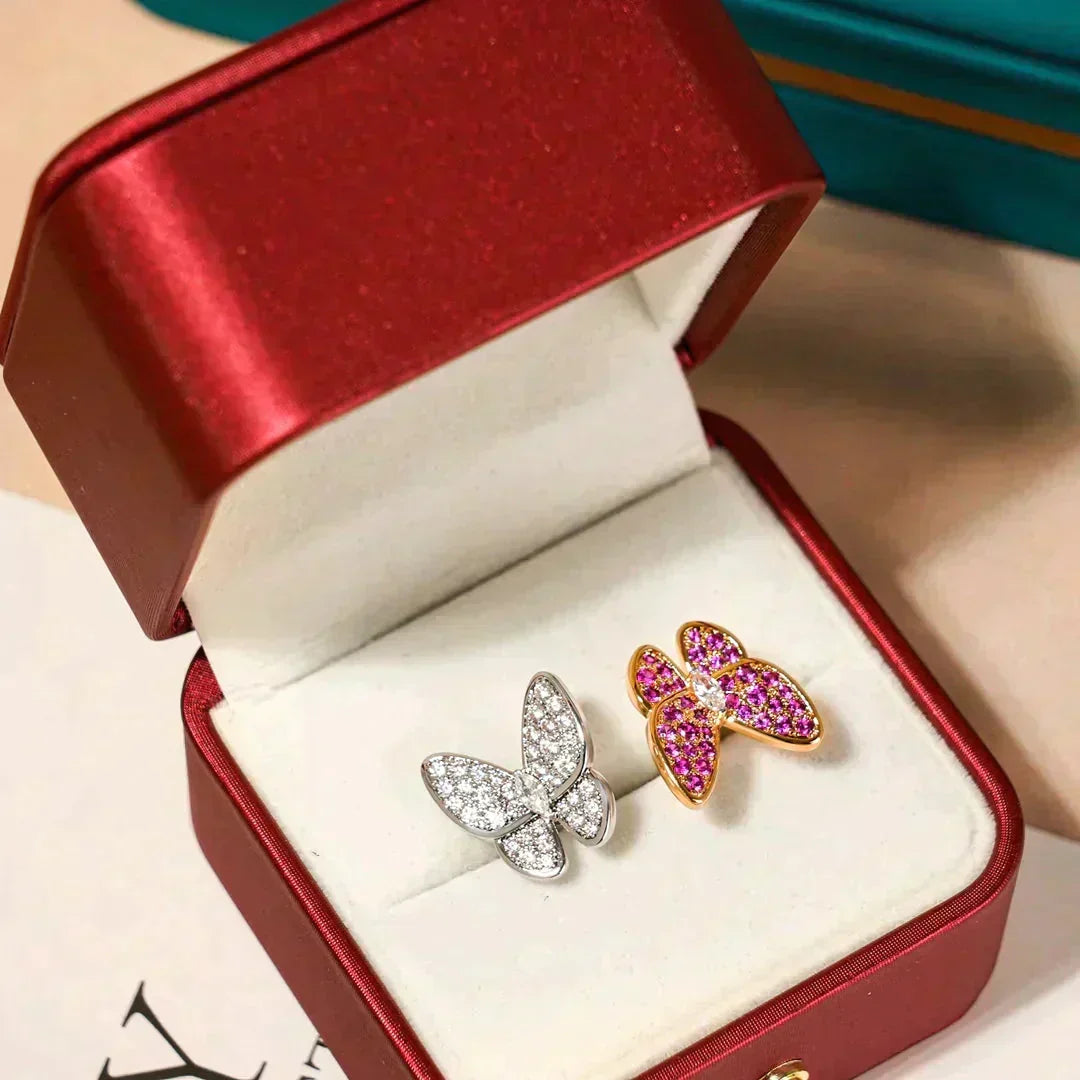[⭐Seralia]TWIN BUTTERFLY DIAMOND RING