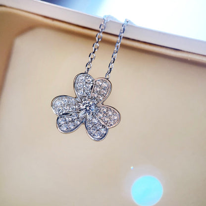 [⭐Seralia]CLOVER DIAMOND NECKLACE SILVER