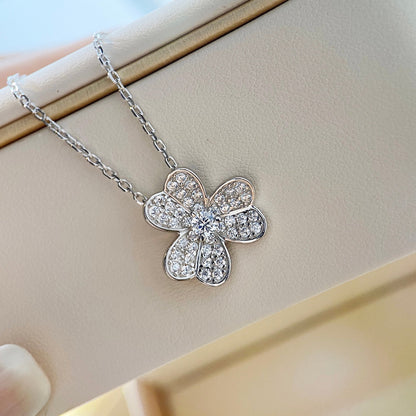 [⭐Seralia]CLOVER DIAMOND NECKLACE SILVER