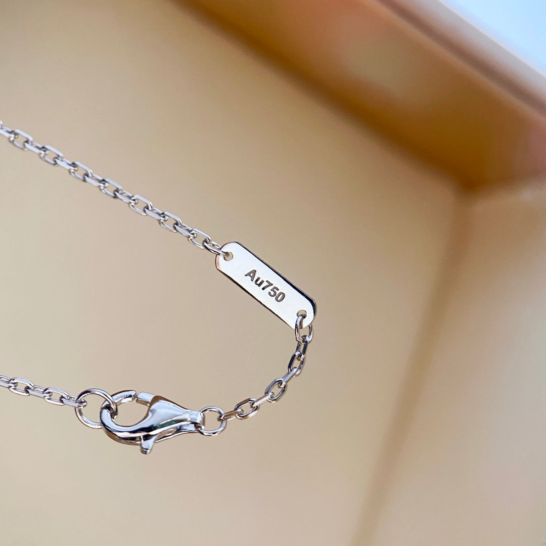 [⭐Seralia]CLOVER DIAMOND NECKLACE SILVER
