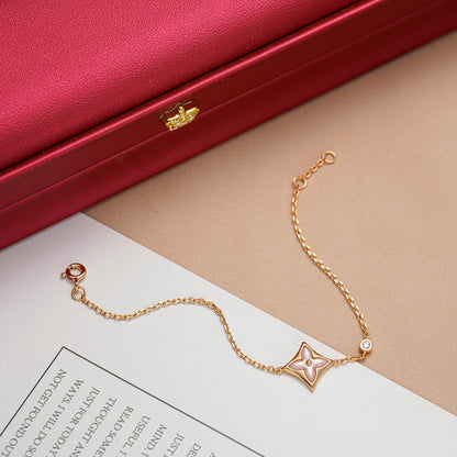 [⭐Seralia]STAR 1 DIAMOND PINK GOLD BRACELET