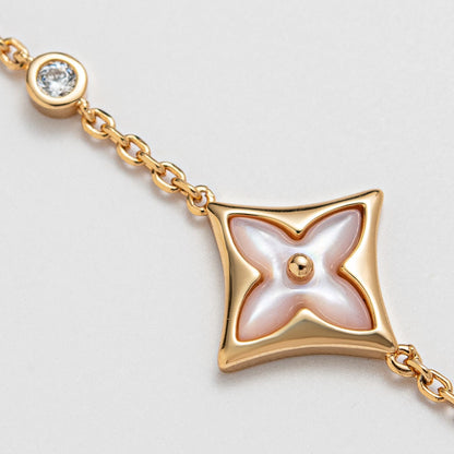 [⭐Seralia]STAR 1 DIAMOND PINK GOLD BRACELET