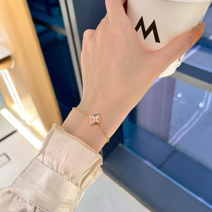 [⭐Seralia]STAR 1 DIAMOND PINK GOLD BRACELET