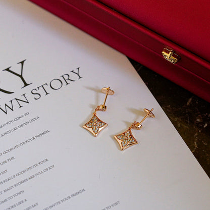 [⭐Seralia]STAR DIAMONDS EARRINGS GOLD