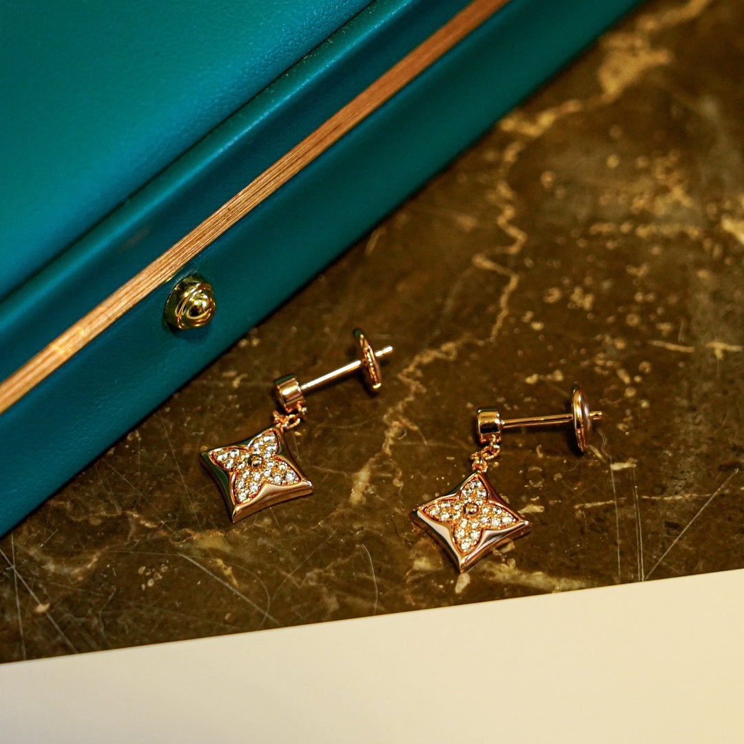 [⭐Seralia]STAR DIAMONDS EARRINGS GOLD