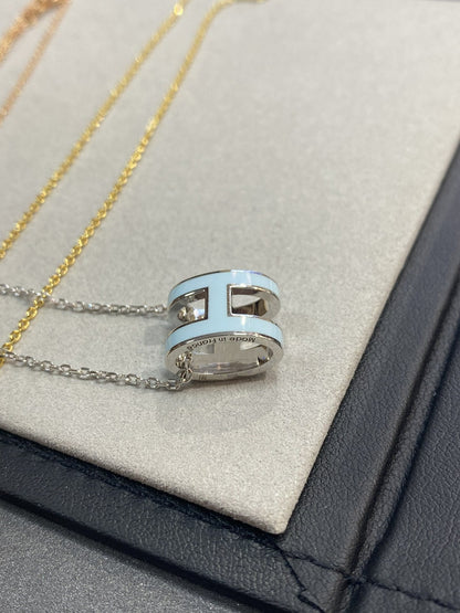 [⭐Seralia]POP H LIGHT BLUE NECKLACE