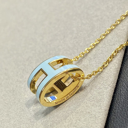 [⭐Seralia]POP H LIGHT BLUE NECKLACE