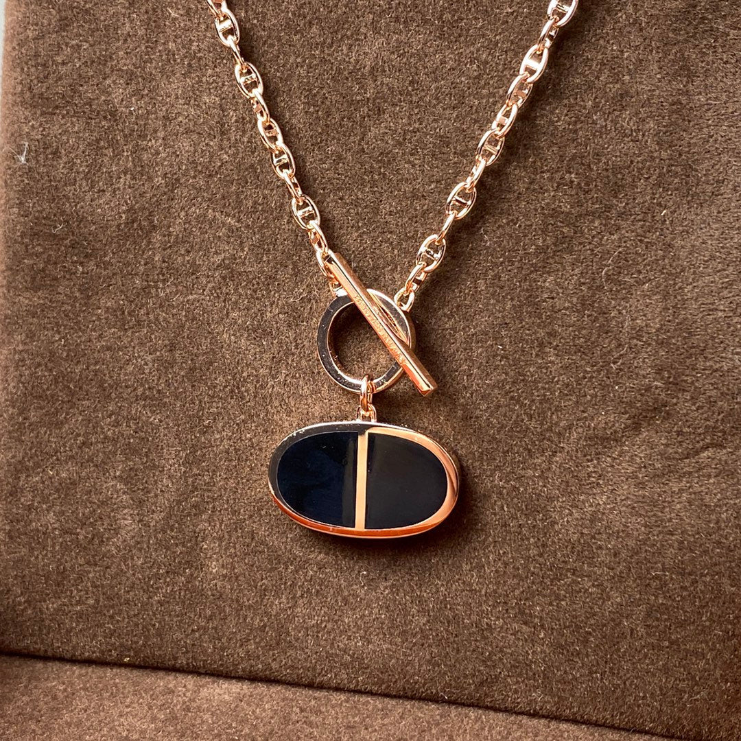 [⭐Seralia]CHAINE VERSO BLACK CERAMIC NECKLACE
