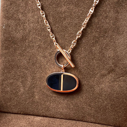 [⭐Seralia]CHAINE VERSO BLACK CERAMIC NECKLACE