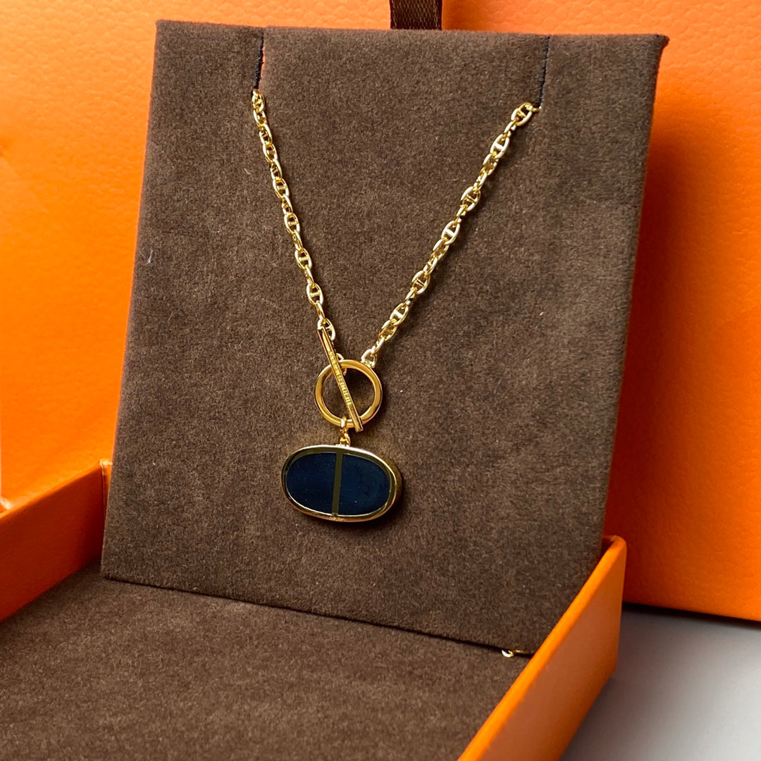[⭐Seralia]CHAINE VERSO BLACK CERAMIC NECKLACE