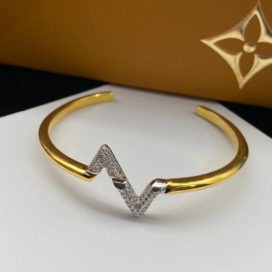 [⭐Seralia]VOLTE UPSITE DOWN DIAMOND GOLD OPEN BRACELET