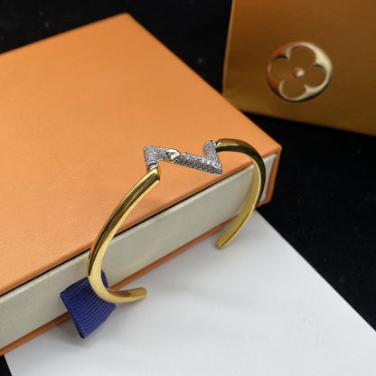[⭐Seralia]VOLTE UPSITE DOWN DIAMOND GOLD OPEN BRACELET