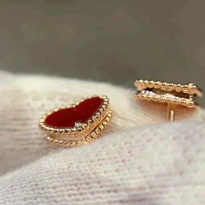 [⭐Seralia]HEART CARNELIAN STUD EARRINGS