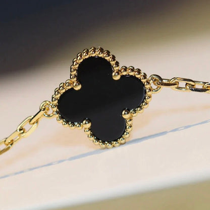 [⭐Seralia]CLOVER 20 MOTIFS ONYX NECKLACE