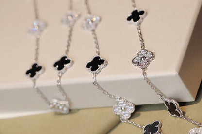 [⭐Seralia]CLOVER 20 MOTIFS ONYX DIAMOND SILVER