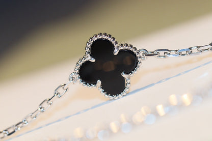 [⭐Seralia]CLOVER 20 MOTIFS ONYX DIAMOND SILVER