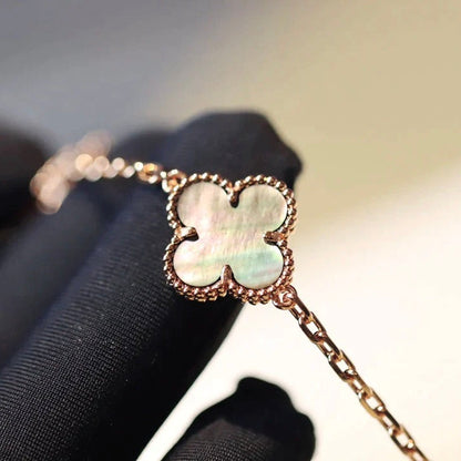 [⭐Seralia]CLOVER 20 MOTIFS DARK MOP DIAMOND  NECKLACE