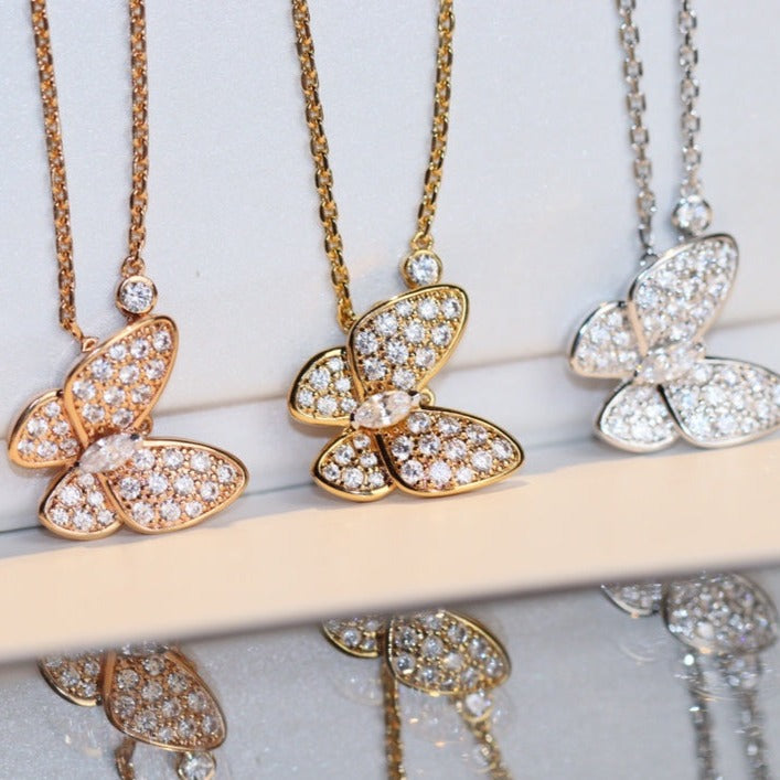 [⭐Seralia]BUTTERFLY DIAMOND NECKLACE