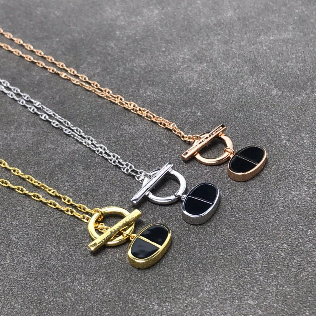 [⭐Seralia]CHAINE VERSO BLACK CERAMIC  NECKLACE