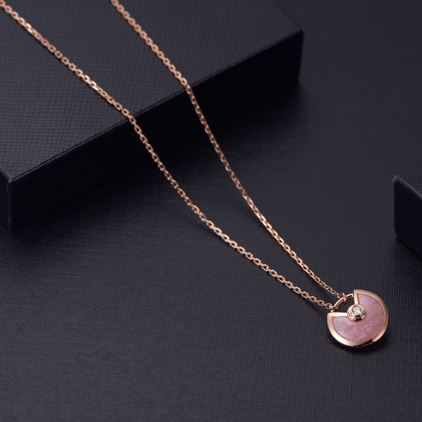 [⭐Seralia]AMULETTE ROSE GOLD PINK MOP NECKLACE