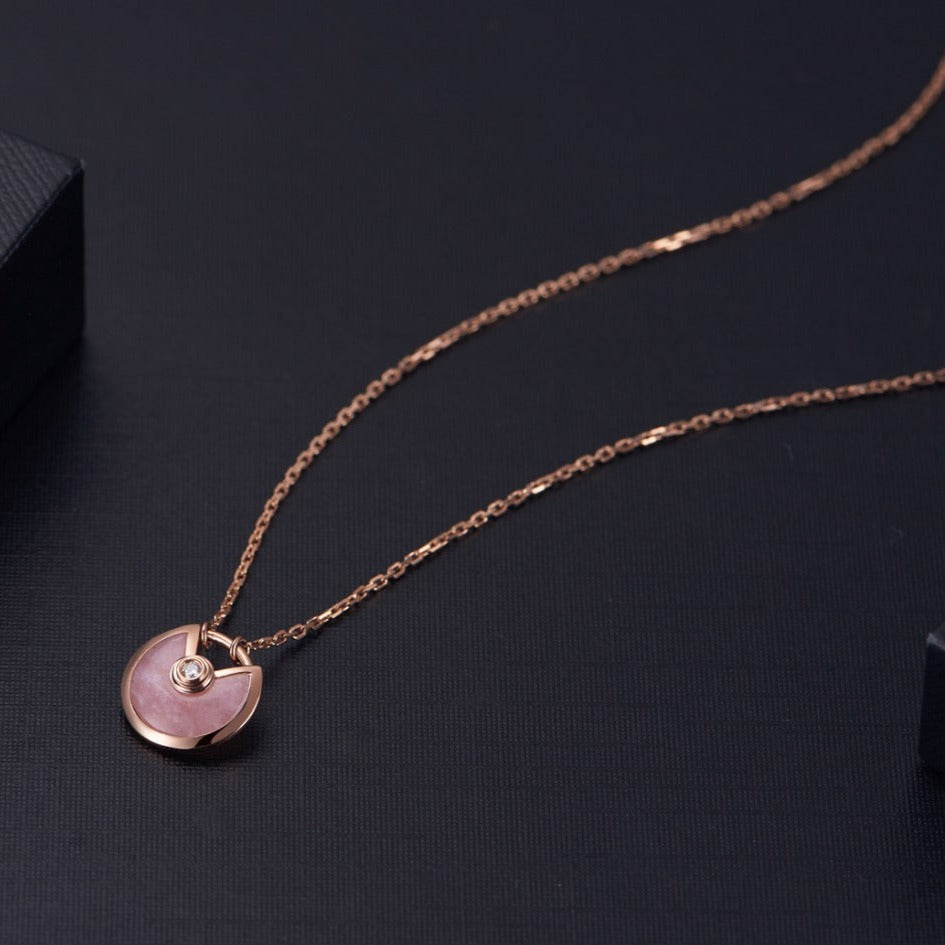 [⭐Seralia]AMULETTE ROSE GOLD PINK MOP NECKLACE