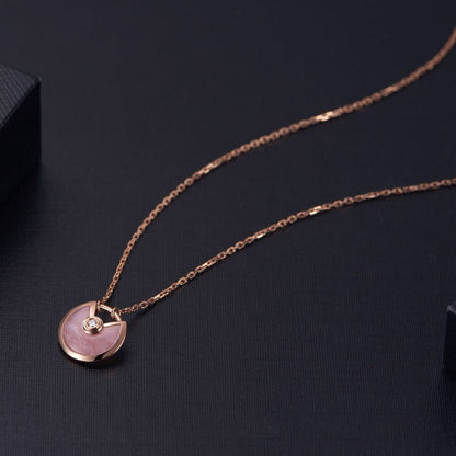 [⭐Seralia]AMULETTE ROSE GOLD PINK MOP NECKLACE