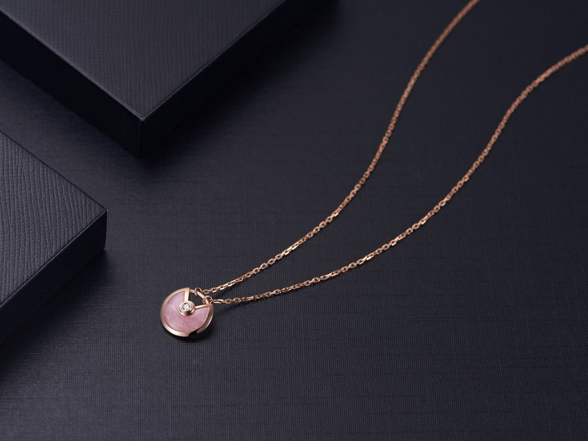 [⭐Seralia]AMULETTE ROSE GOLD PINK MOP NECKLACE