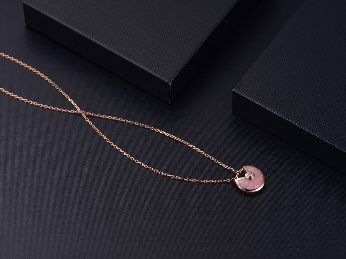 [⭐Seralia]AMULETTE ROSE GOLD PINK MOP NECKLACE