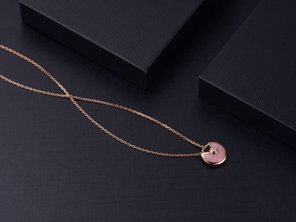 [⭐Seralia]AMULETTE ROSE GOLD PINK MOP NECKLACE